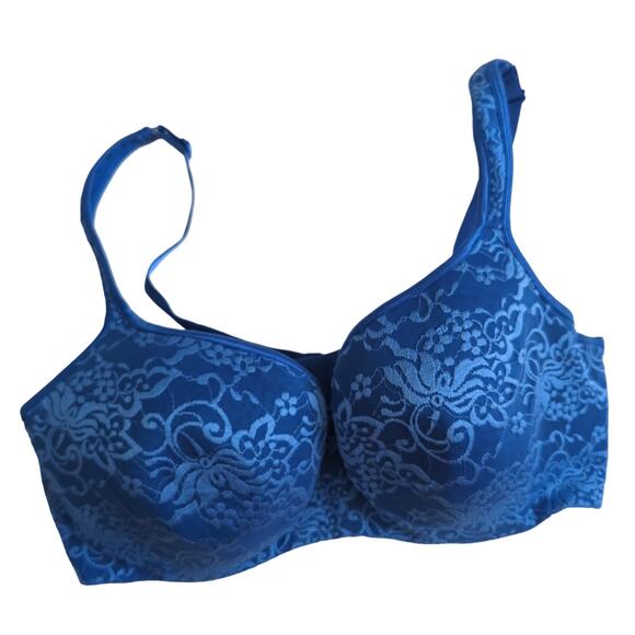 Lane Bryant Other - Lane Bryant Cacique size 40DDD 40F Blue Lace Underwire Padded Comfort Adjustable